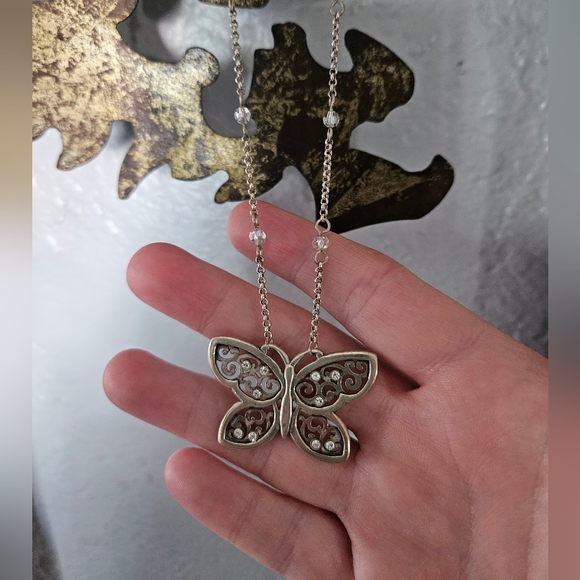 Brighton Butterfly Silver Plated Necklace - Picture 3 of 6